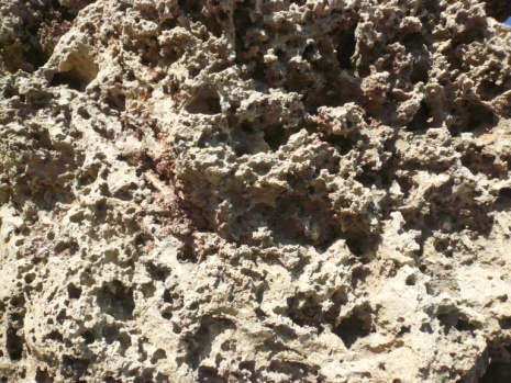 Volcanic rock on the seashore in Crete (Greece)